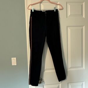 Stylish High Rise Black Jeans with Pink Accent